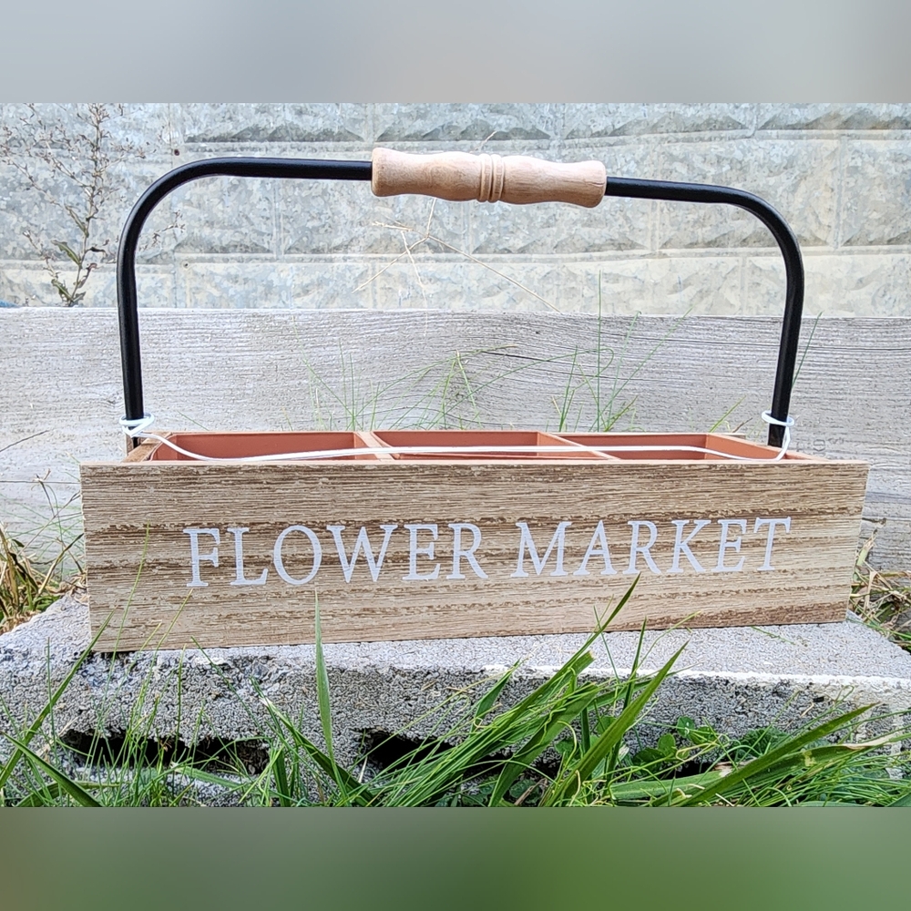Wooden Flower Caddy